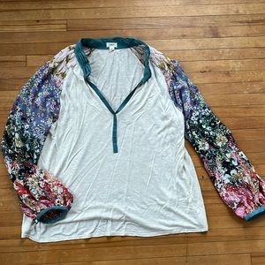 Tiny by Anthropologie Long Sleeve Floral Shirt